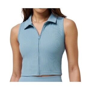 TravisMathew Midline MoveKnit Women's Sleeveless Full Zip Polo Collared Top XXL